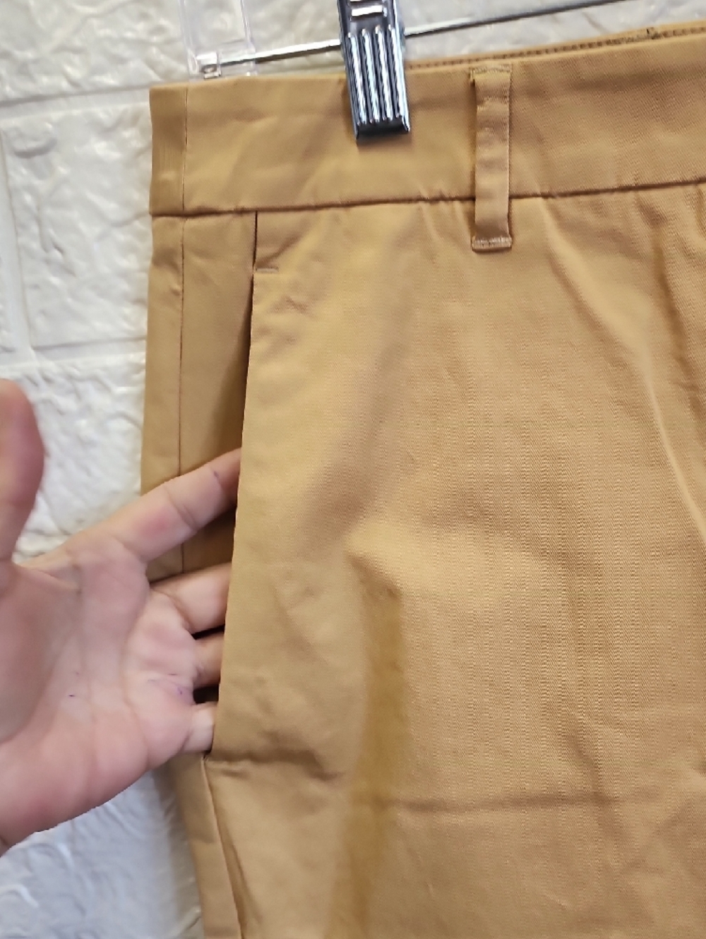 Wildfang Beige Cropped Chino Trousers - Picture 6 of 7